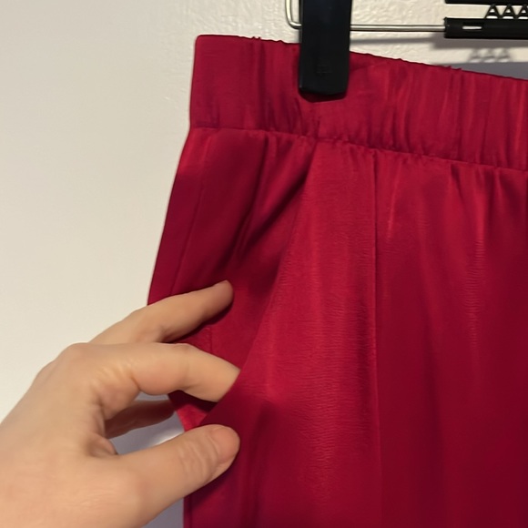 St John Satiny Pants - Burgundy / Wine Coloured - Picture 5 of 8